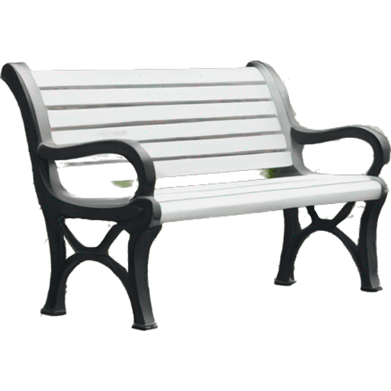 beautiful delicate white park bench emoji