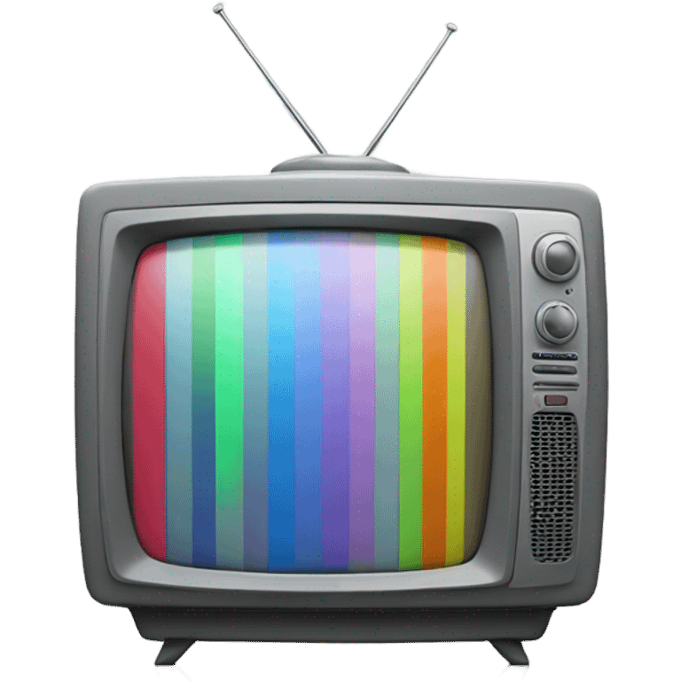 Gray Television with vertical colors bars emoji