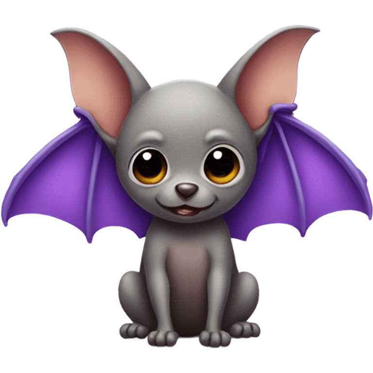 little bat animal wearing a purple bow emoji