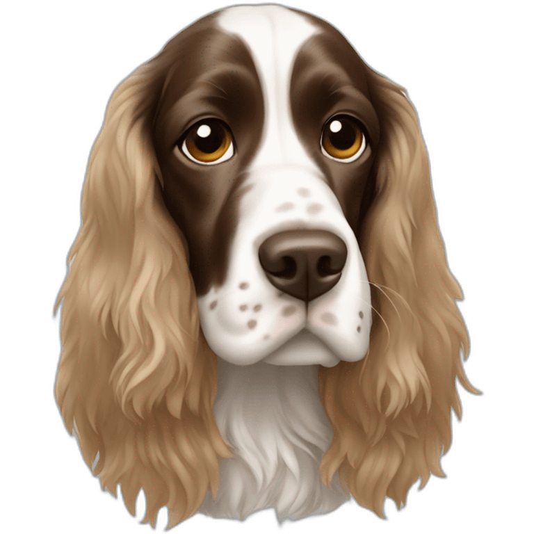 Springer spaniel with woman long light hair emoji