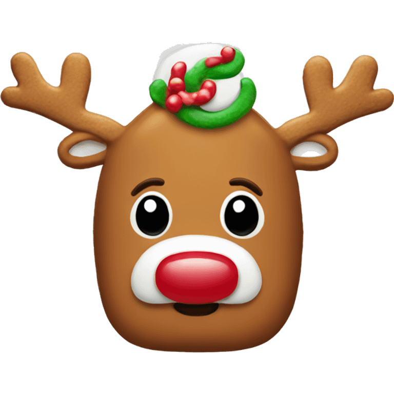 gingerbread reindeer emoji