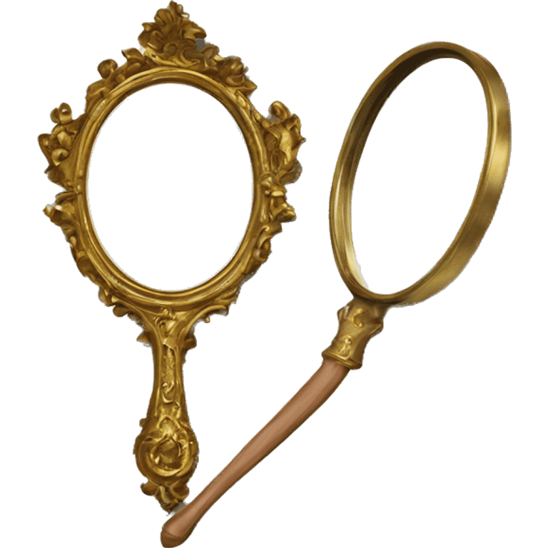 vintage rococo hand mirror emoji