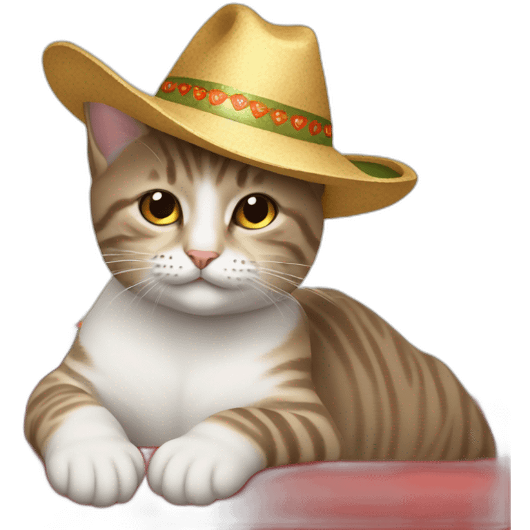 Gato con sombrero de navidad  emoji