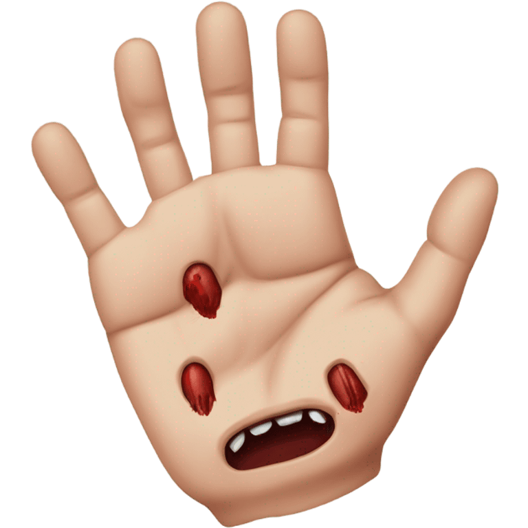 Hand with cat bite marks  emoji