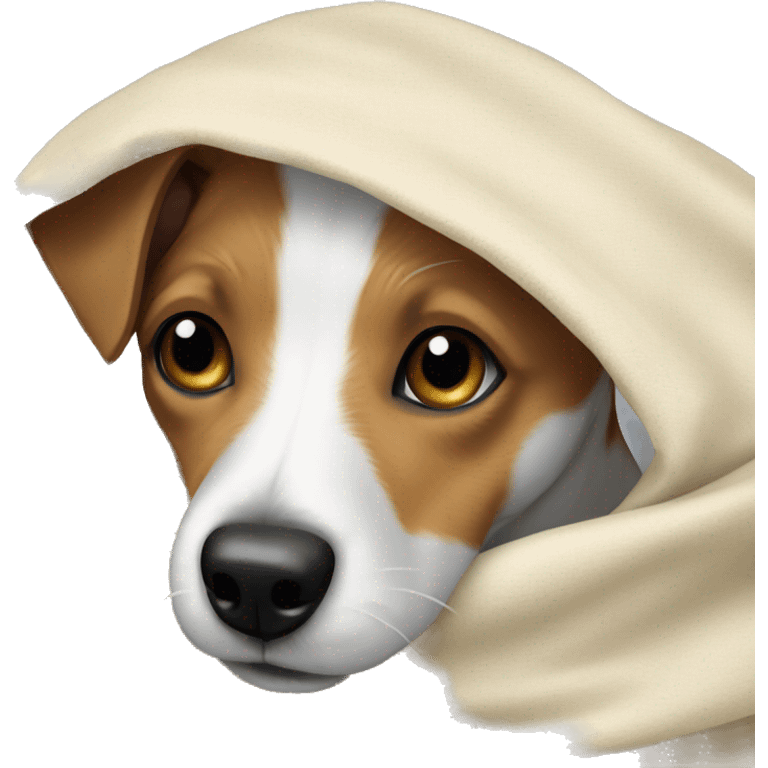 Jack russel terrier under the blanket emoji