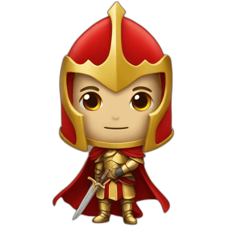 golden knight with red cape emoji