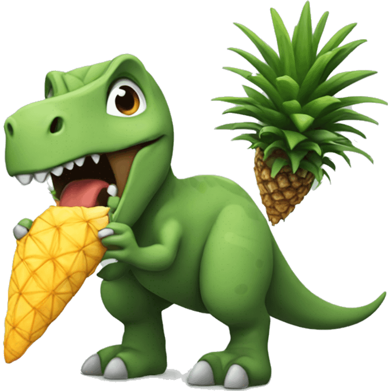 Dinosaur eating pineaple  emoji