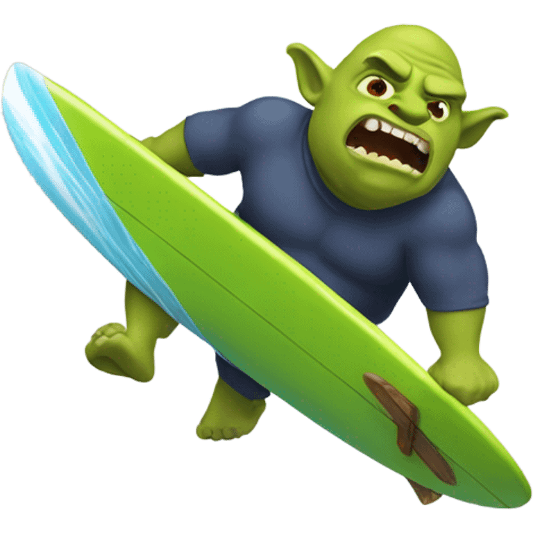 Ogre surfing emoji