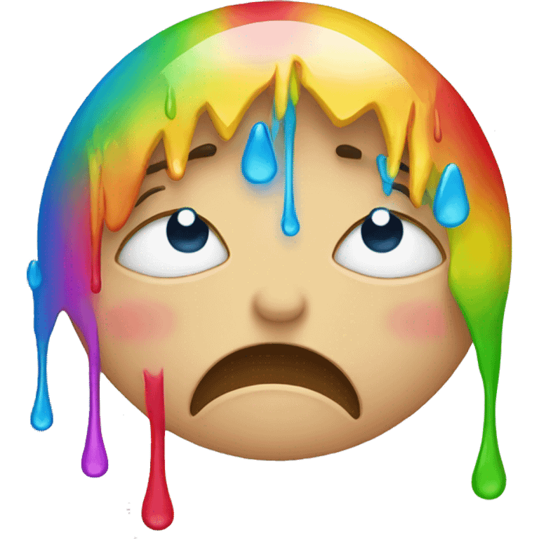 crying face with rainbow tears emoji