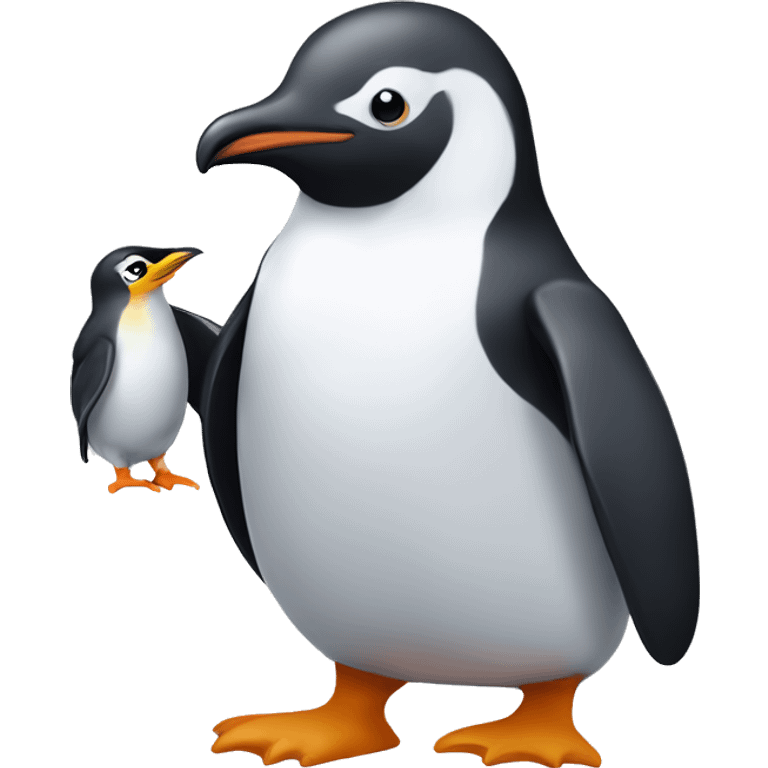 Penguin carrying a cockatiel emoji