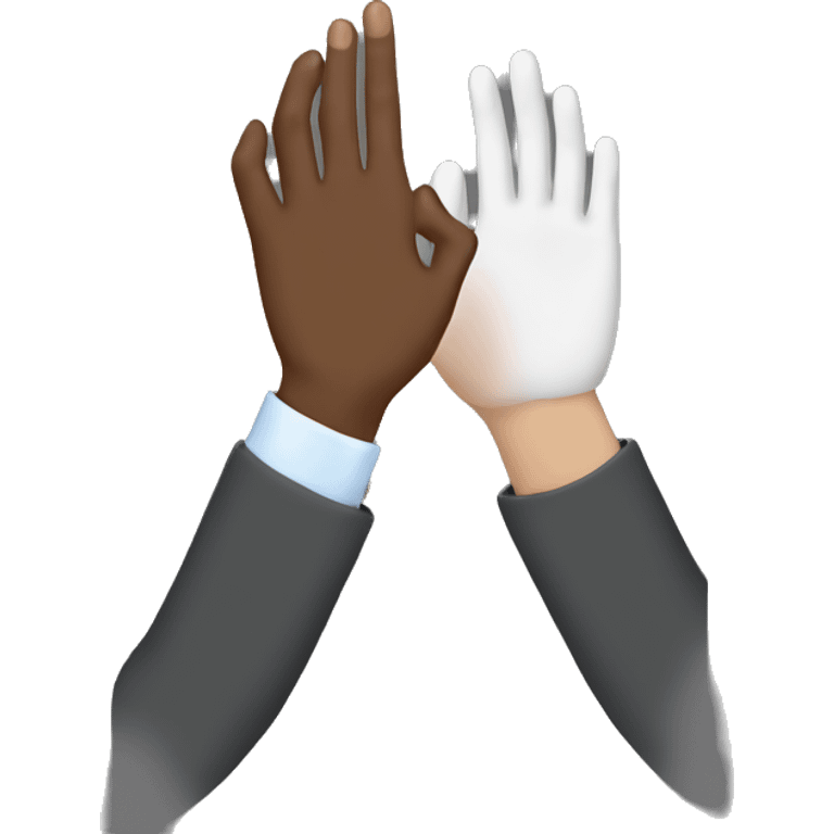 Black male white women hand holding emoji