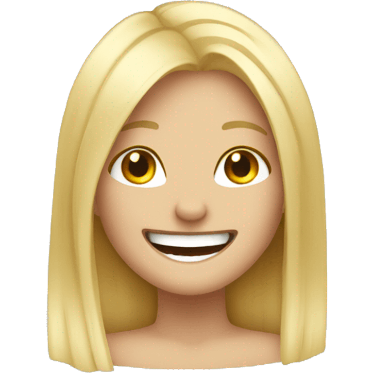 blonde hair girl laughing emoji