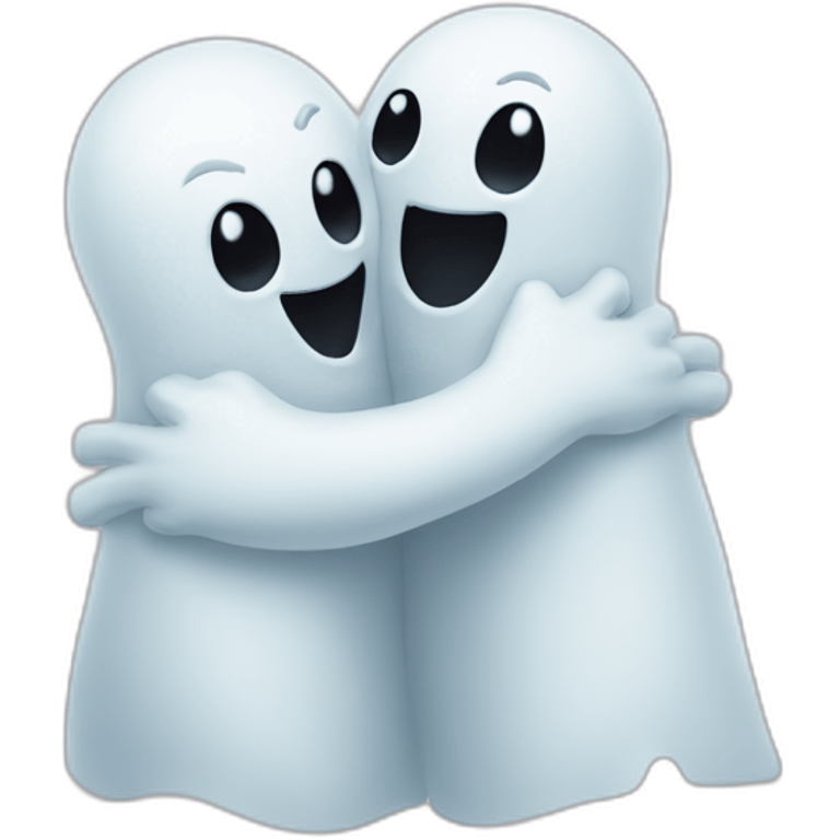 two hugging ghosts emoji