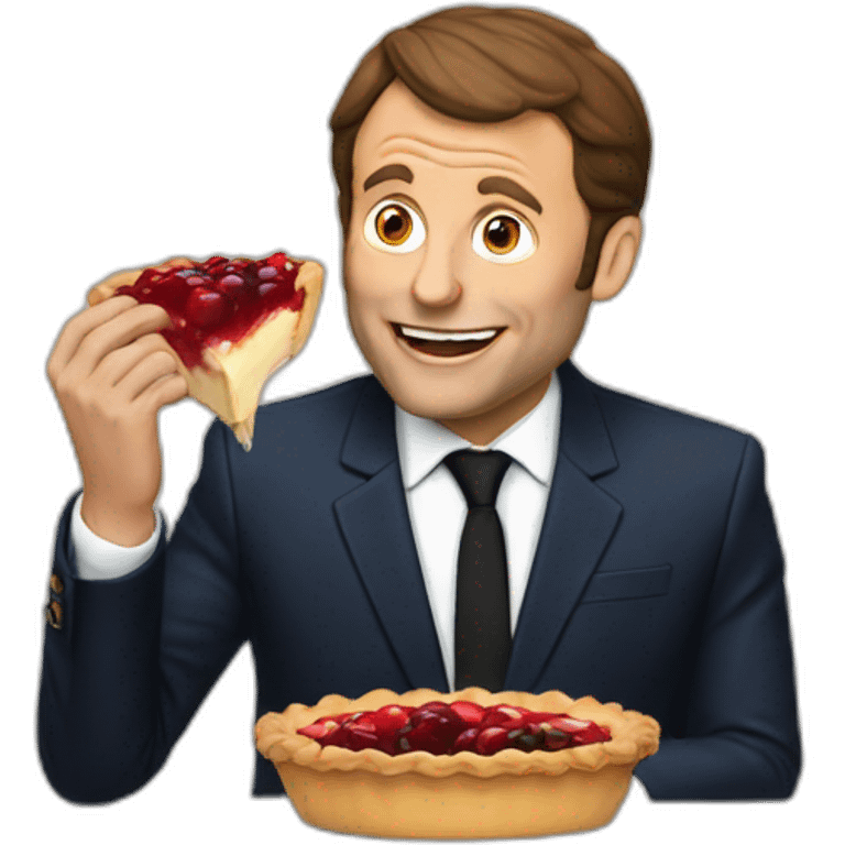 Macron eating pie emoji