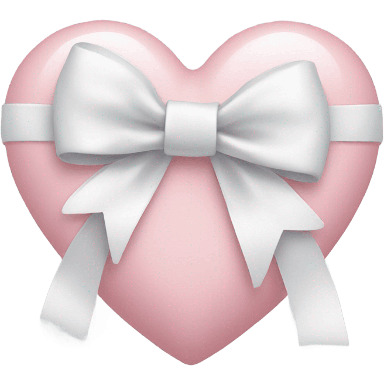 Pastel pink heart with white bow emoji