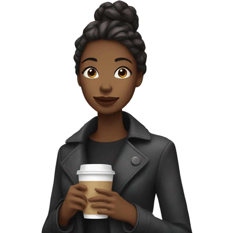 Girl with coffee in Paris  emoji