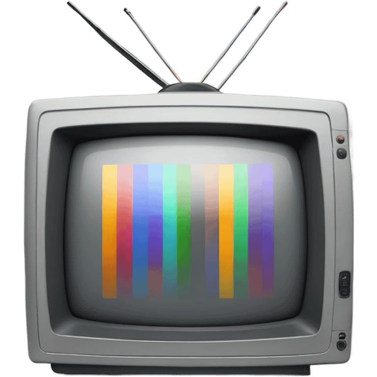 Gray Television with vertical smpte color bars emoji