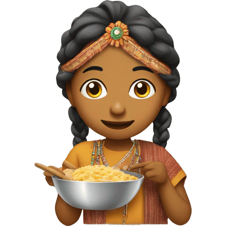 Indienne en train de manger emoji