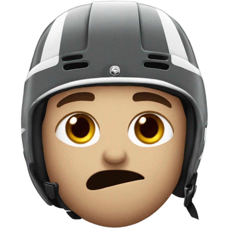 Carolina hurricanes hockey fan who is crying wearing a hockey helmet emoji