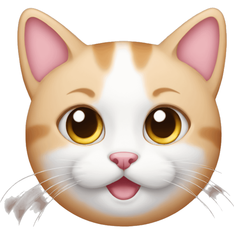 Cat with blush on it emoji