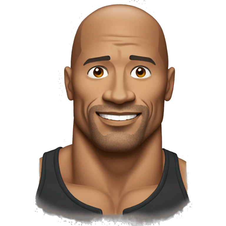 dwayne johnson with a mobile phone emoji