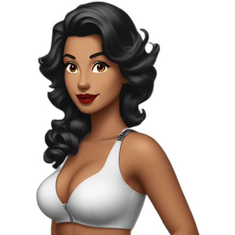 pinup brune moto noire emoji