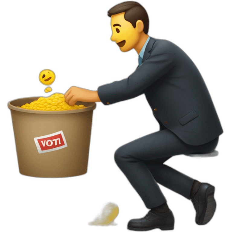 Hombre depositando voto en una urna emoji