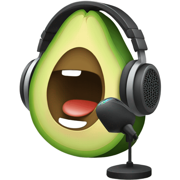 avocado recording with headphones and microphone emoji