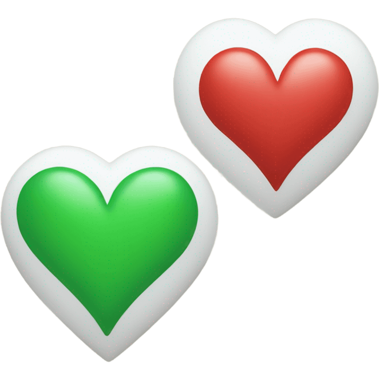 Green and white two hearts  emoji