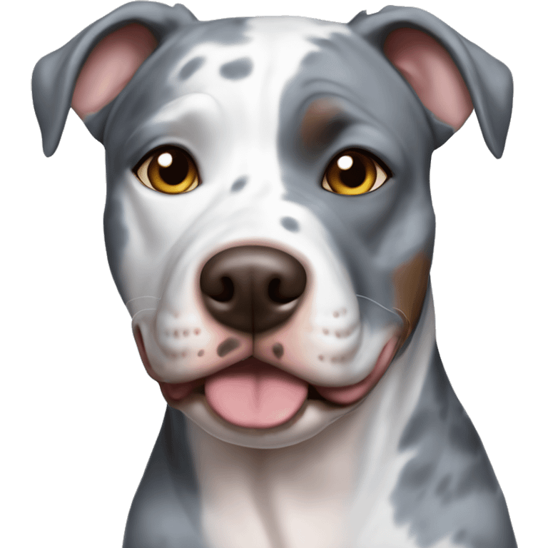 Blue merle pitbull blue and brown eyes emoji