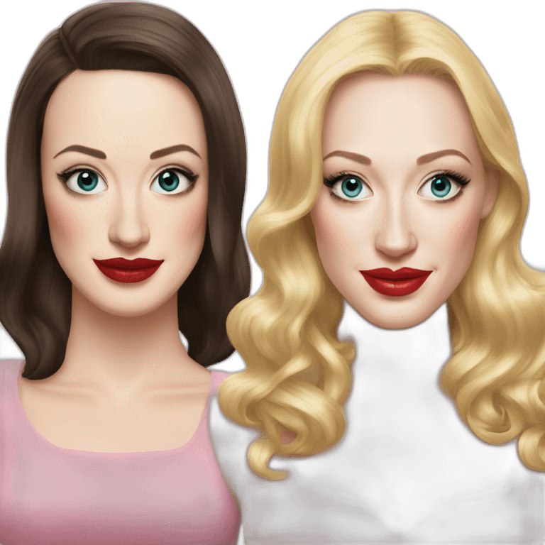 Beth behrs and Kat dennings emoji