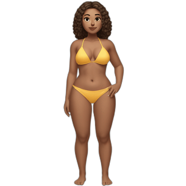 Slim-thicc Caucasian woman small bikini pose (beach body) emoji