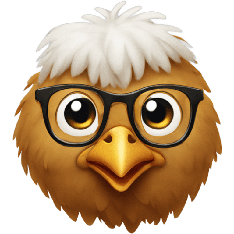 Chicken with glasses  emoji