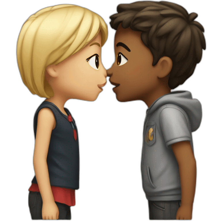 Boy and girl kiss emoji