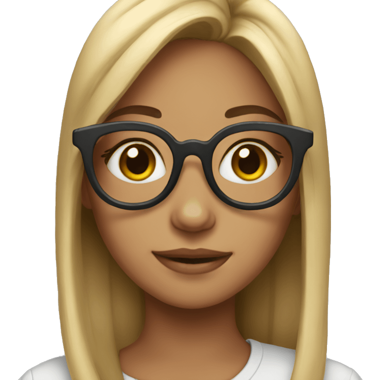 girl wearing glasses emoji