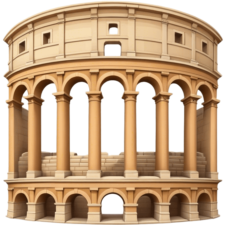 Realistic Pula Arena Landmark Emoji, featuring the grand Roman amphitheater with its large stone arches and well-preserved outer walls. emoji