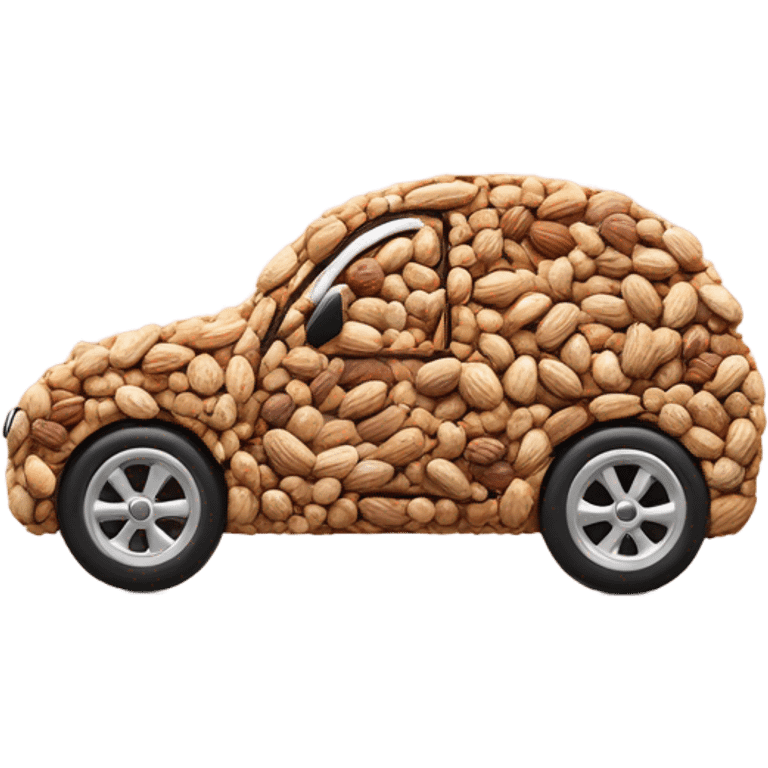 Nuts driving a car emoji