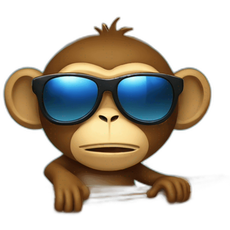 Chill Monkey sunglasses surfing Hawaii emoji