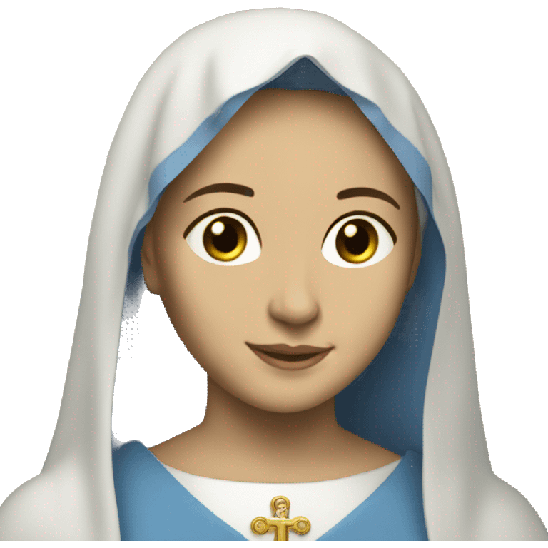 Blessed mother Mary with today emoji