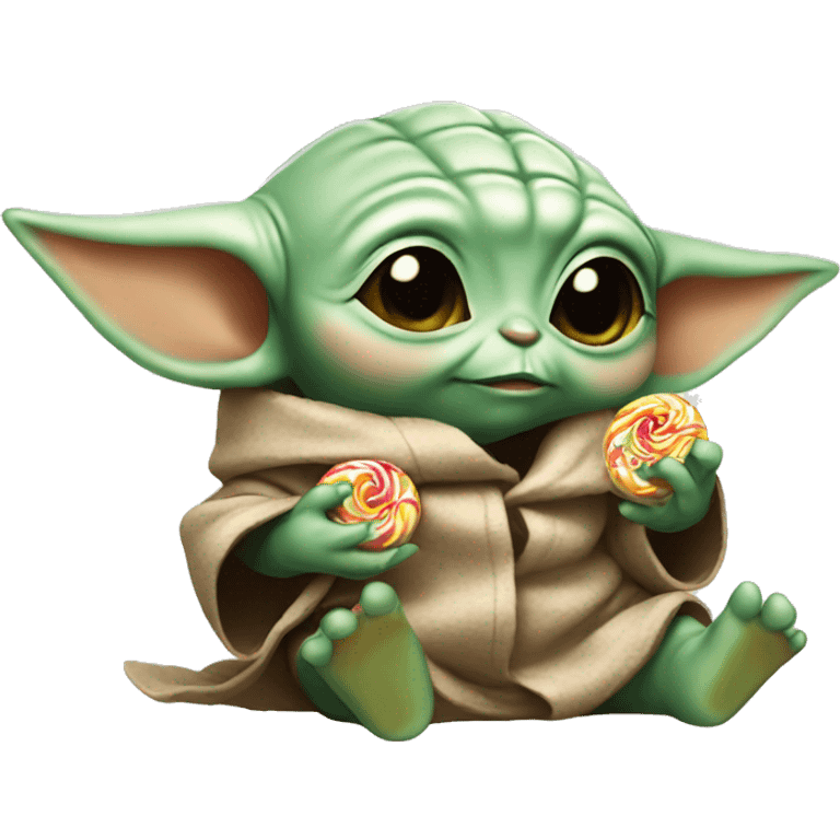 baby yoda eating candy emoji