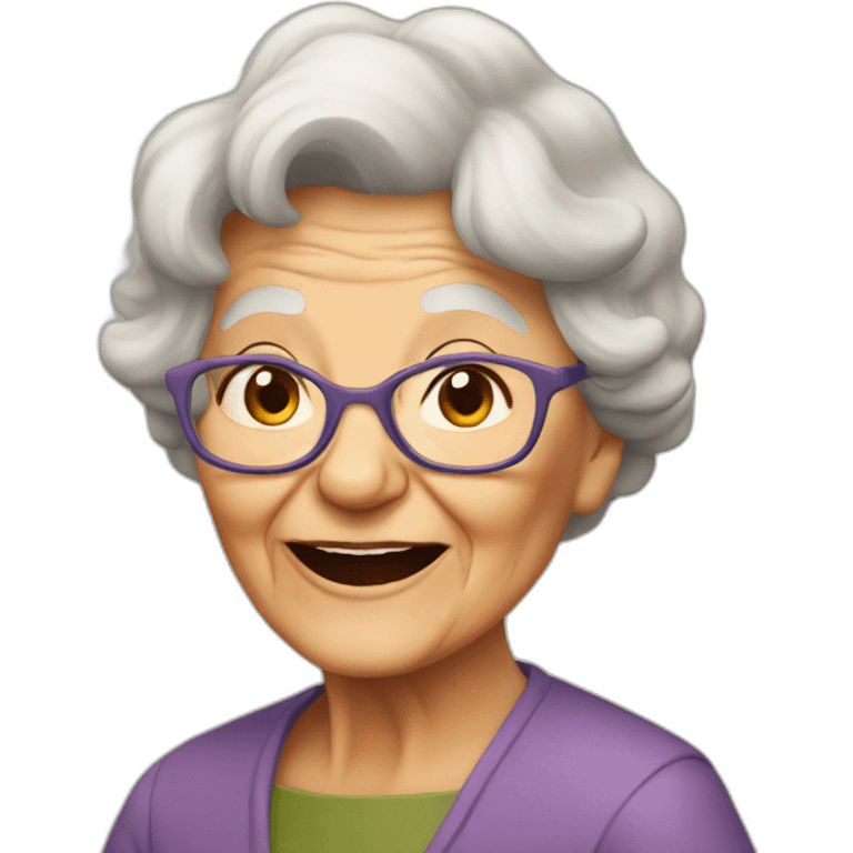 Very old grand ma running emoji