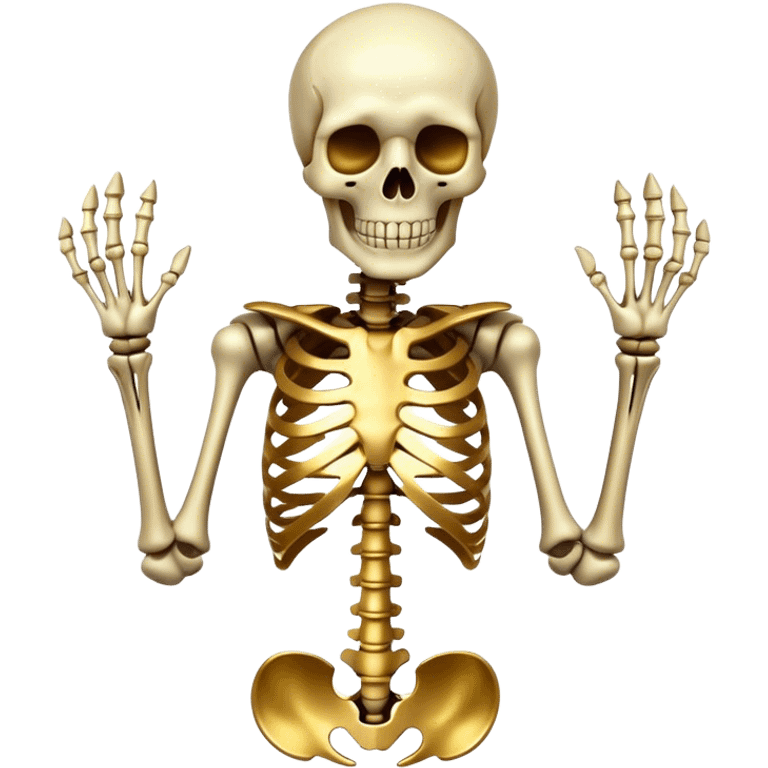 Skeleton with golden bones emoji