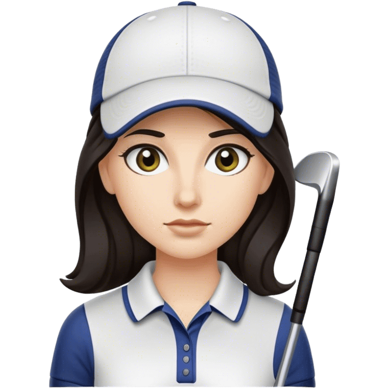 Female golf player with dark long hair emoji