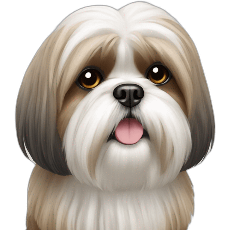 Dog Shih Tzu with long wool full-height  emoji