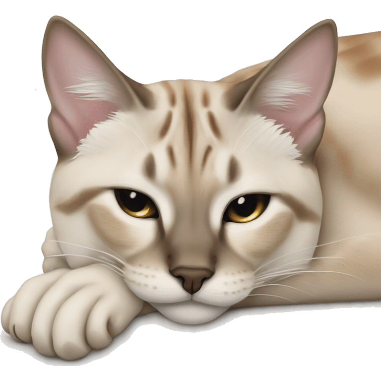 Lynx point Siamese cat sleeping  emoji