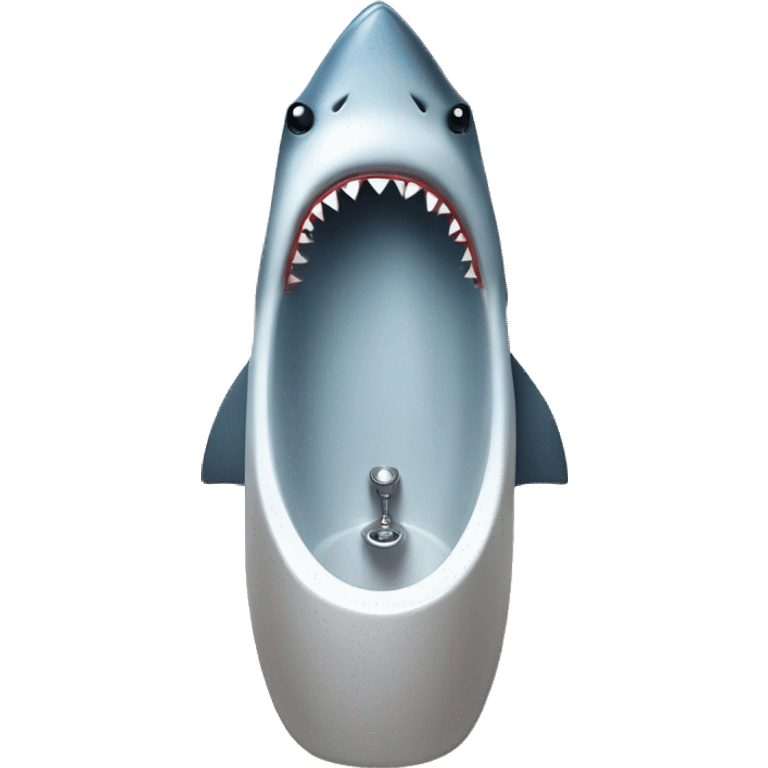 shark using a public urinal emoji