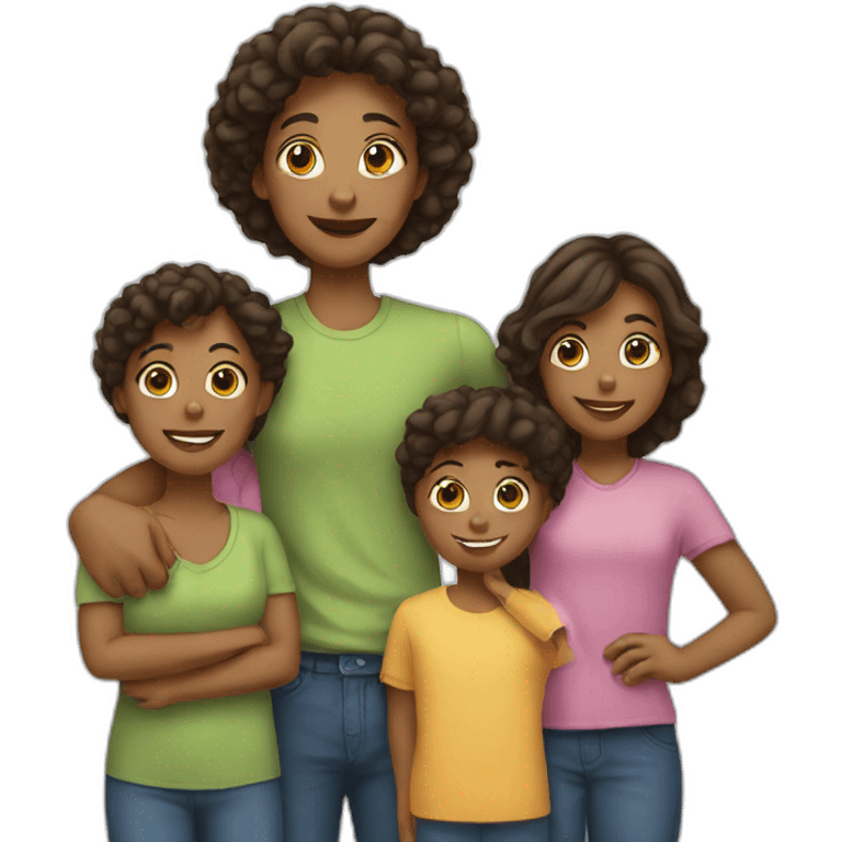 Family with four children emoji