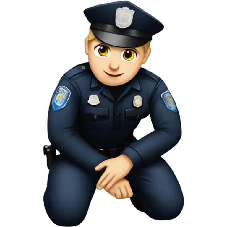 Caucasian Police officer takes a knee emoji