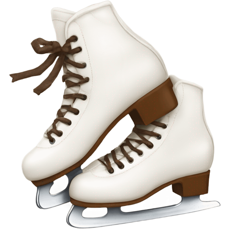 two winter white skates with brown laces on one direction  emoji