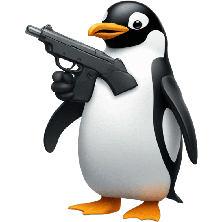 penguin holding gun emoji